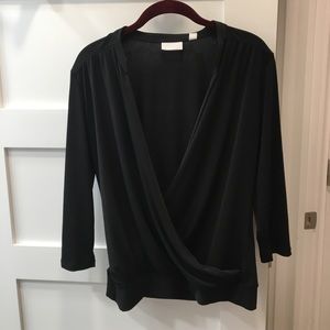 Long sleeve wrap blouse